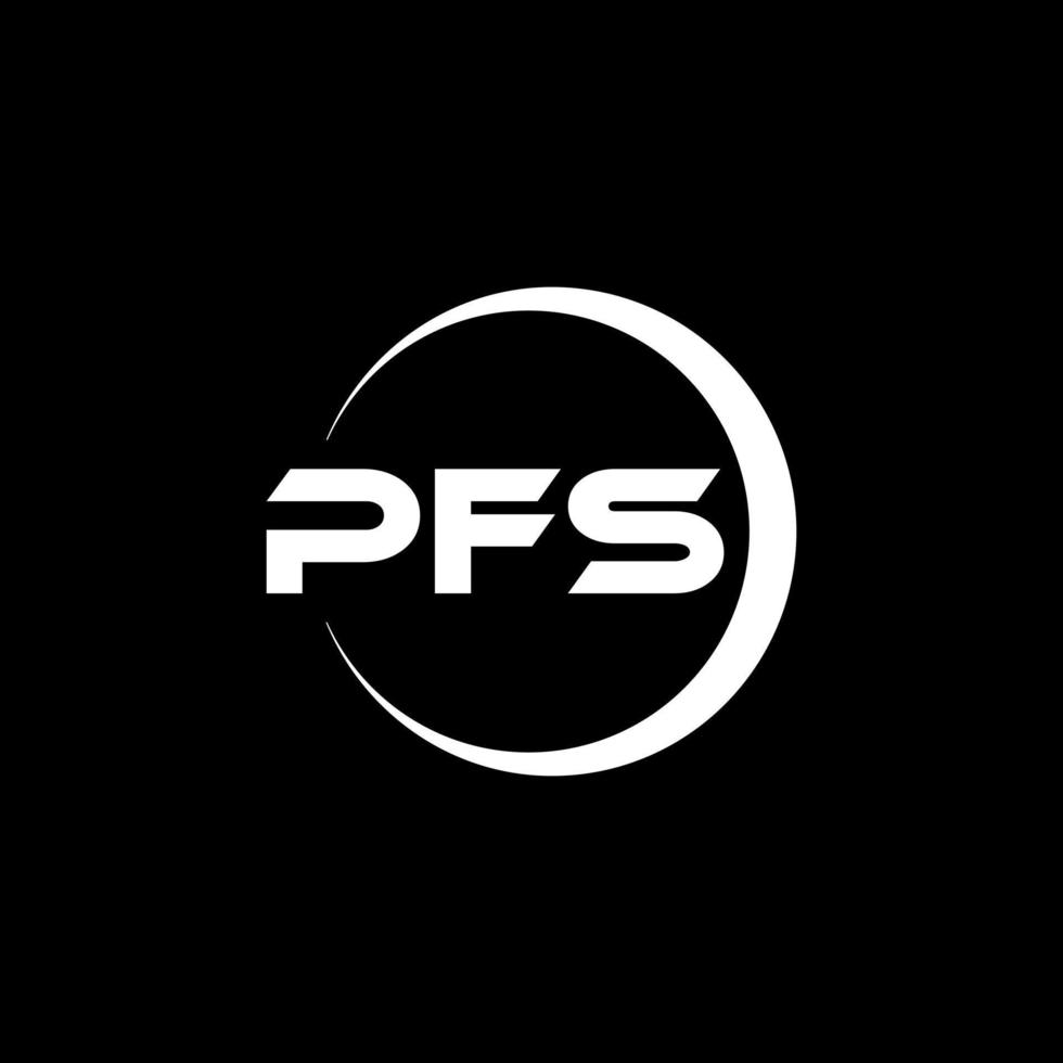 PFS letter logo design in illustration. Vector logo, calligraphy designs for logo, Poster, Invitation, etc.