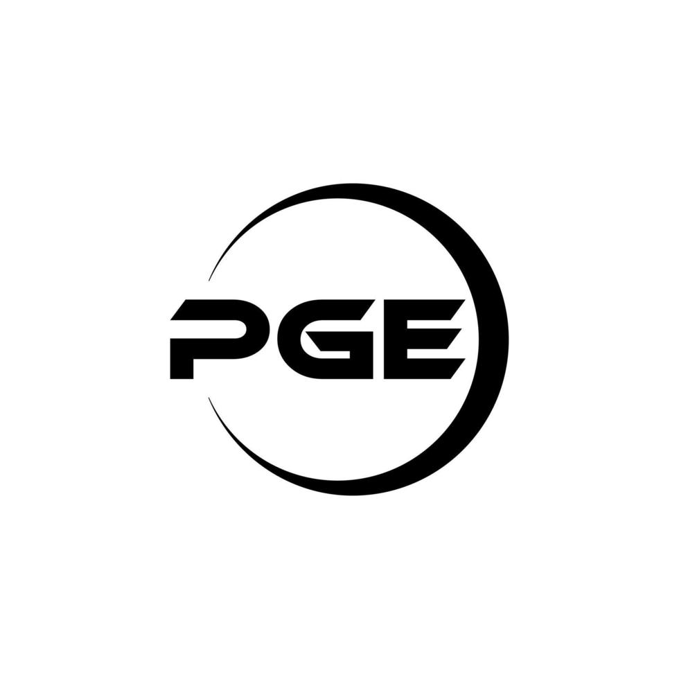 PGE letter logo design in illustration. Vector logo, calligraphy designs for logo, Poster, Invitation, etc.