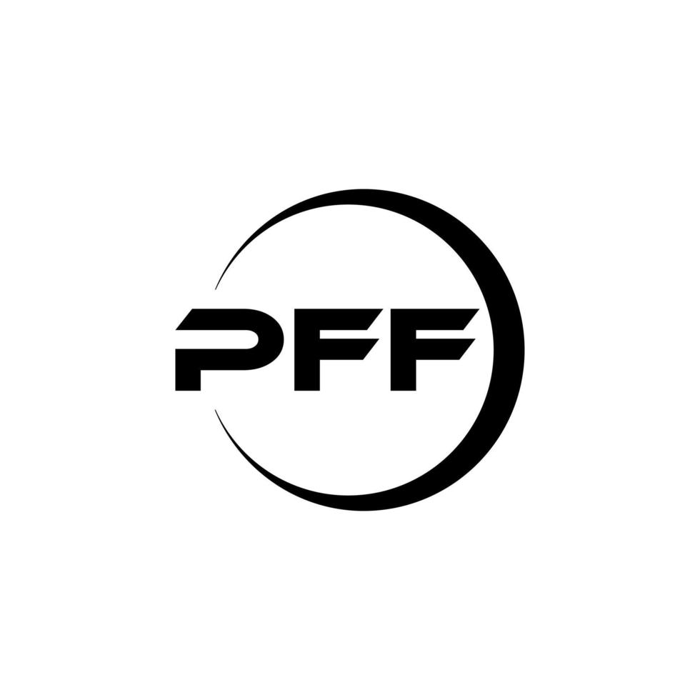 PFF letter logo design in illustration. Vector logo, calligraphy designs for logo, Poster, Invitation, etc.