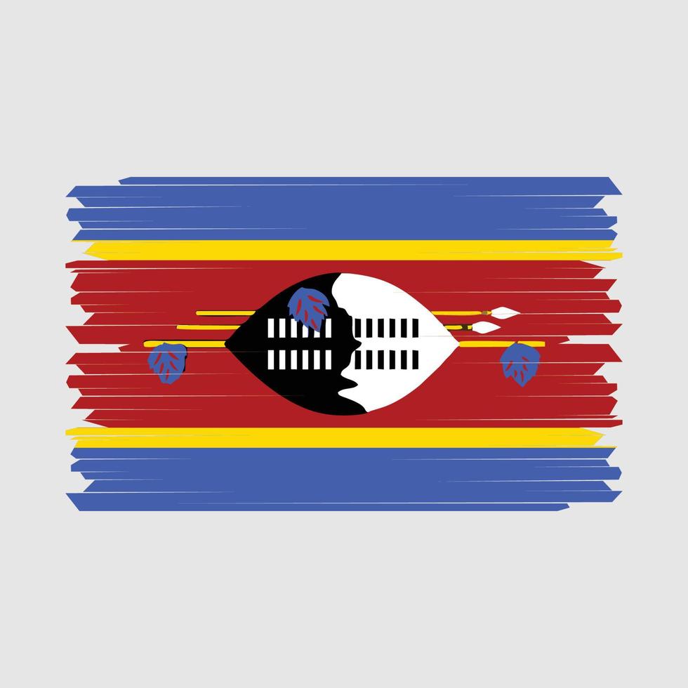 Swaziland Flag Brush Vector