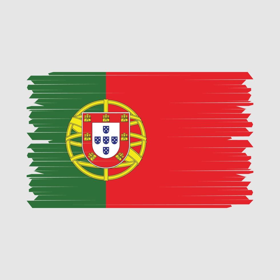 vector de pincel de bandera de portugal