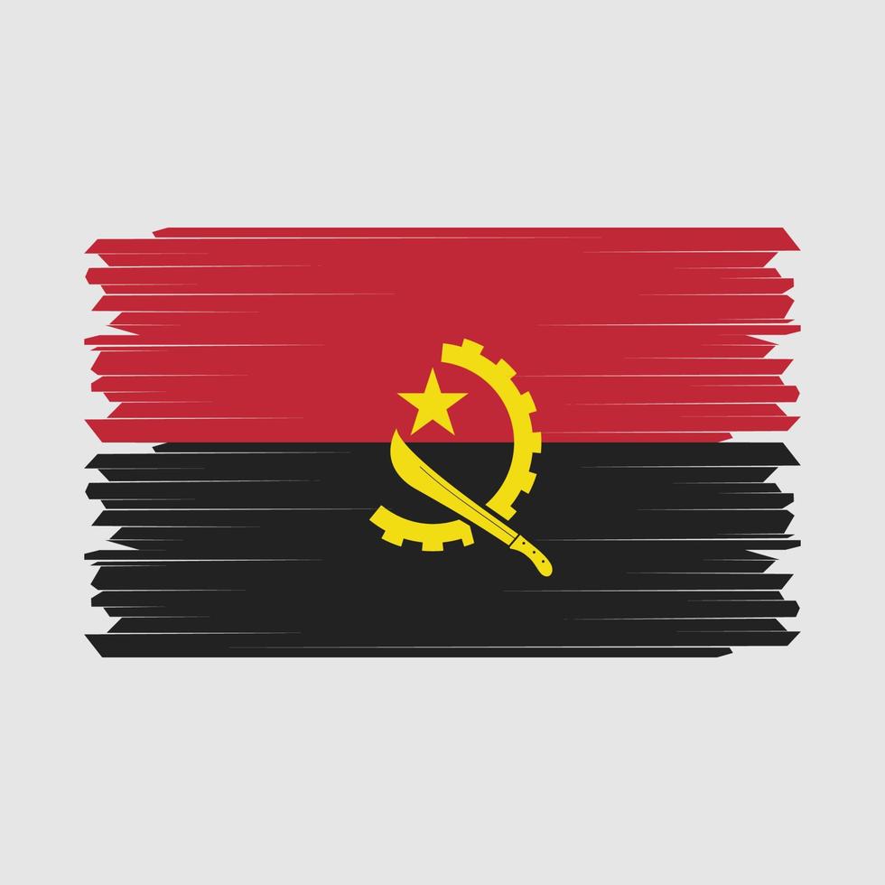 vector de pincel de bandera de angola