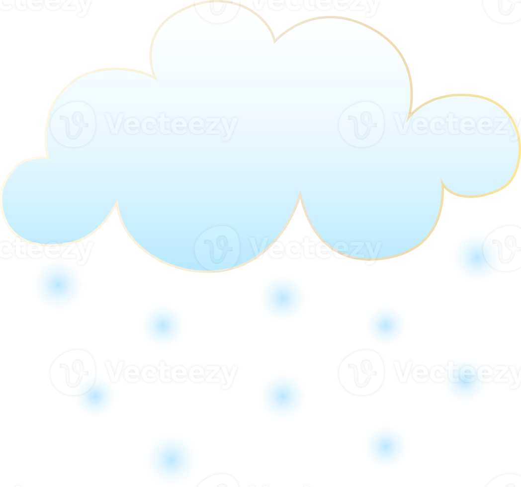 Winter weather icon. Glassmorphism style symbols for meteo forecast app. Day season sings. Rain and snow clouds. PNG illustrations