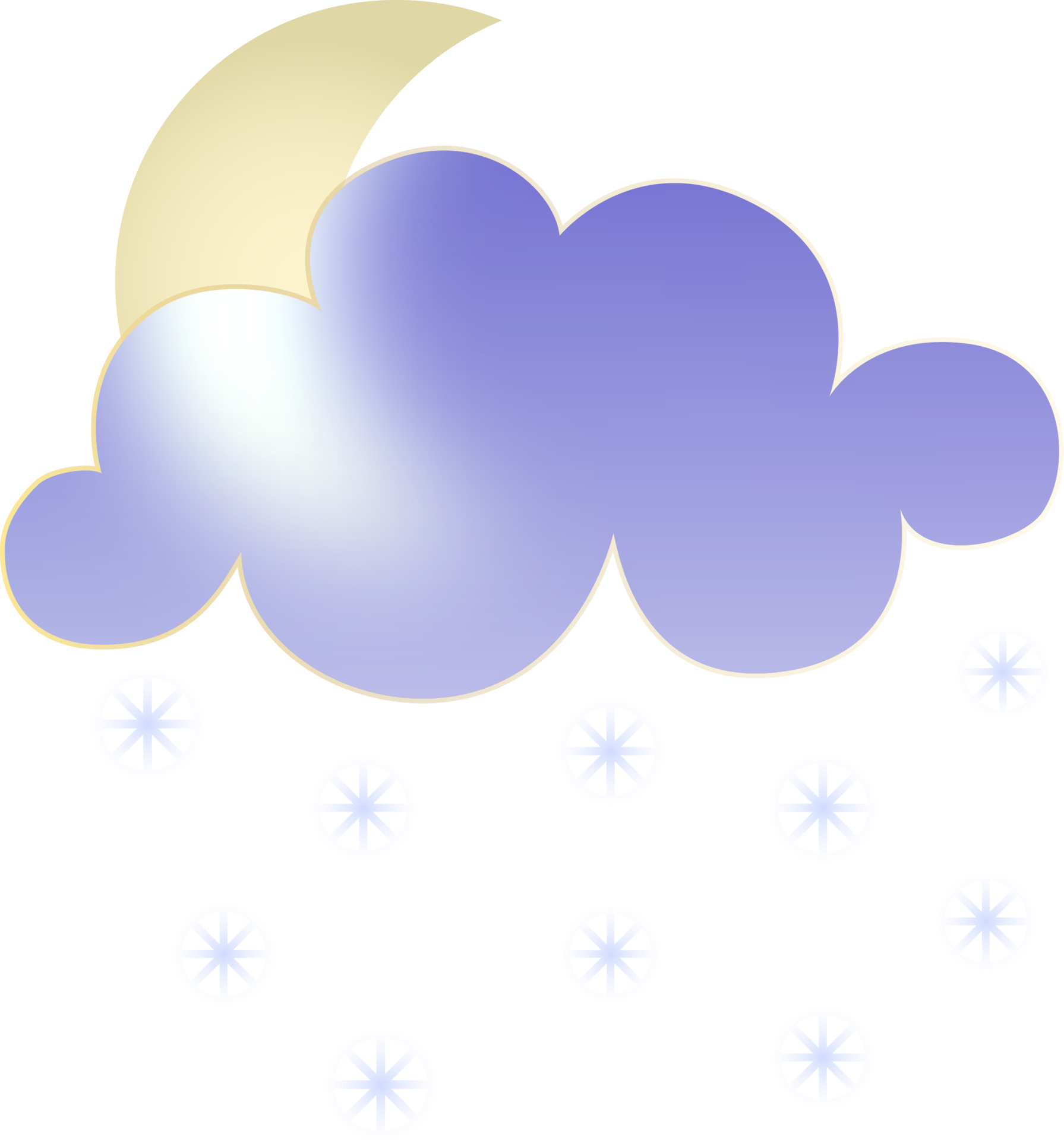 Winter season weather icon. Glassmorphism style symbols for meteo