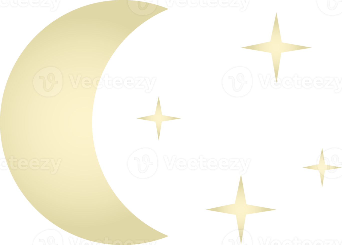 Moon stars weather icon. Glassmorphism style symbols for meteo forecast app. Night summer spring autumn winter season sings. PNG illustrations