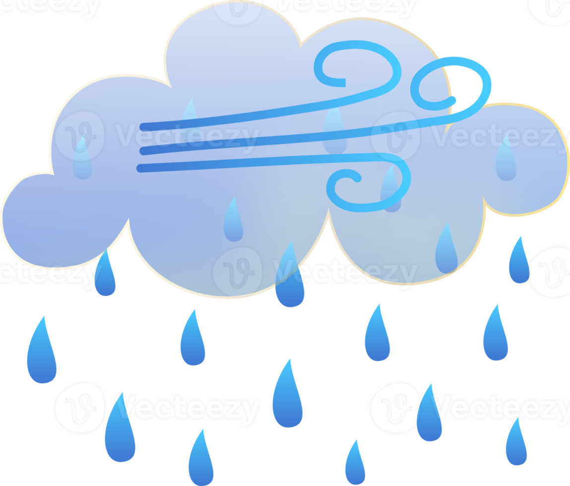 Autumn weather icon. Glassmorphism style symbols for meteo forecast app. Day summer spring autumn season sing. Wind, rain and snow clouds. PNG illustrations