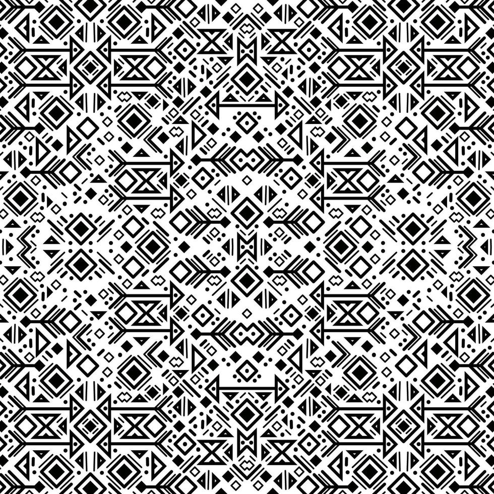 Vector tribal cover background, decorative geometric aztec seamless