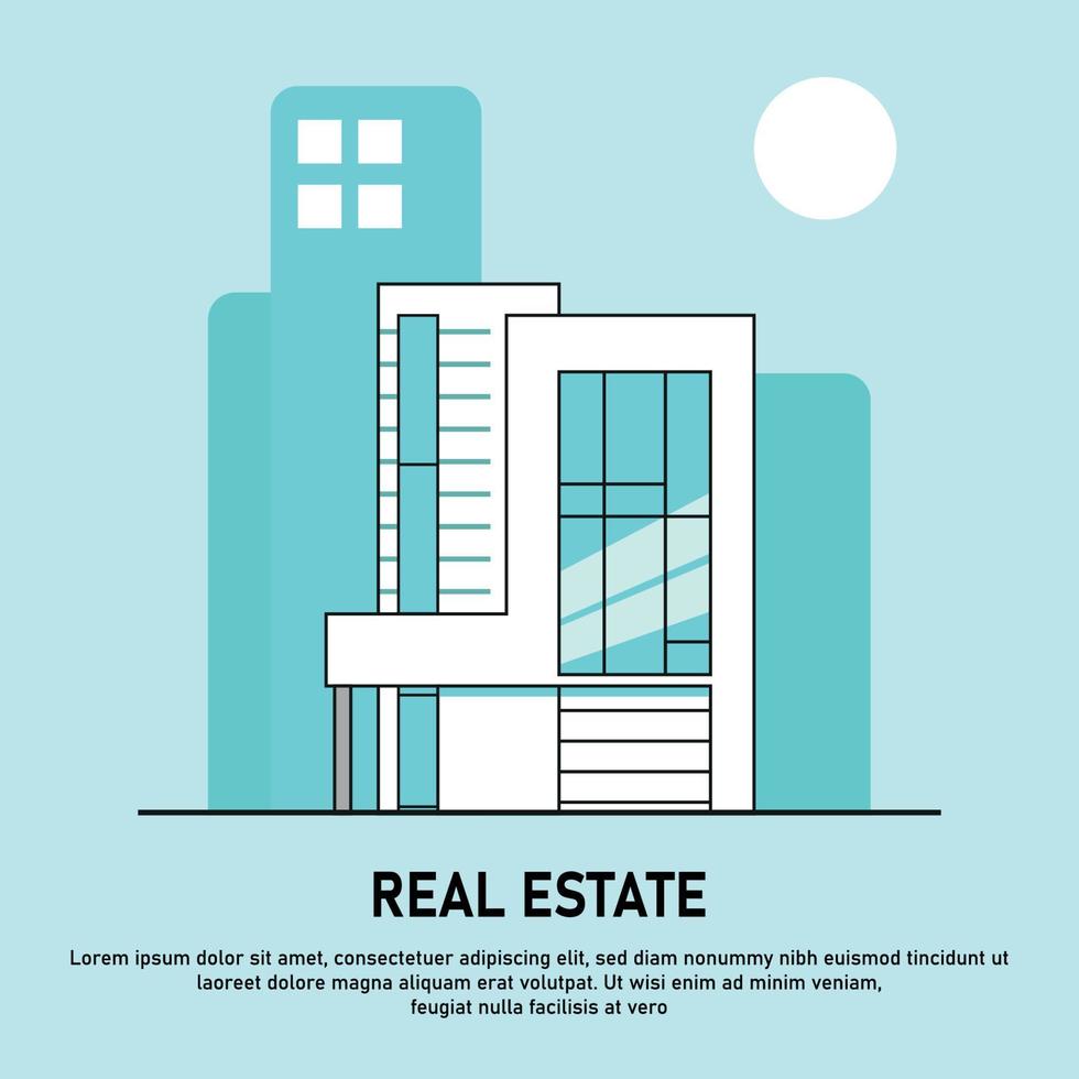 real inmuebles negocio concepto con casas vector ilustracion.real inmuebles concepto.