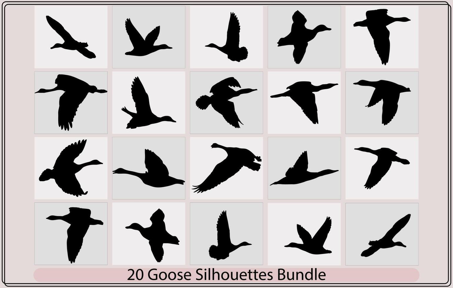 Goose silhouette icons.silhouette goose on white background,goose vector silhouette,flying goose silhouette vector logo