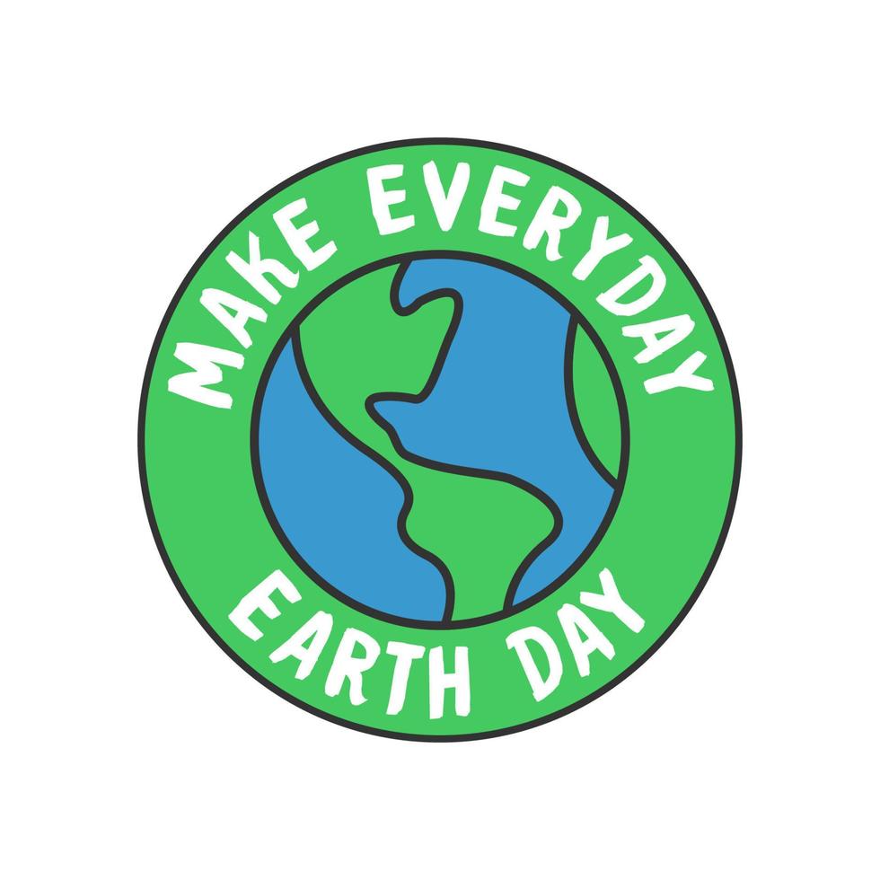 tierra día insignia. salvar el planeta pegatina. mundo ambiente día símbolo. vector