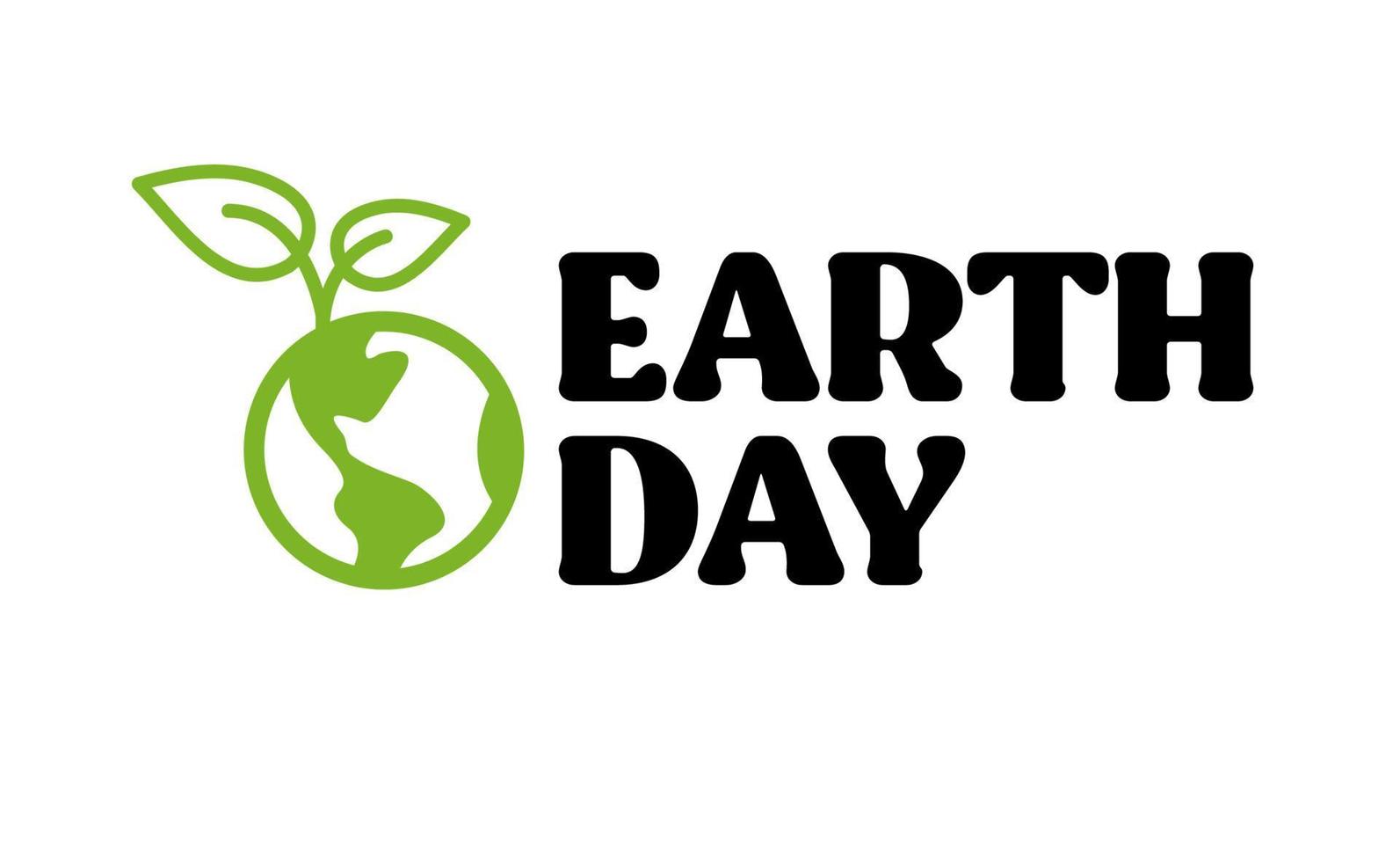 Earth Day badge design concept. Vintage Style. Global ecology protection. Planet icon design with plant. Save the environment. vector