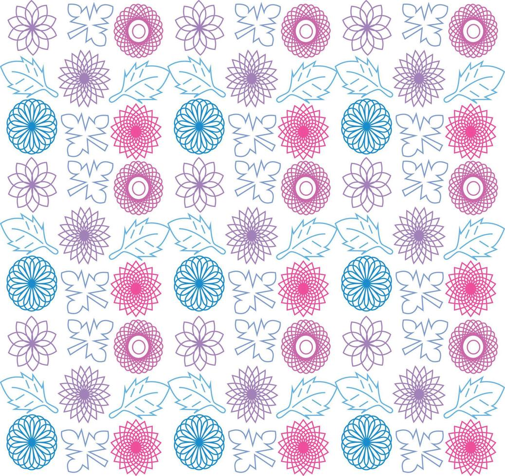 Colorful floral seamless pattern with abstract shape vector