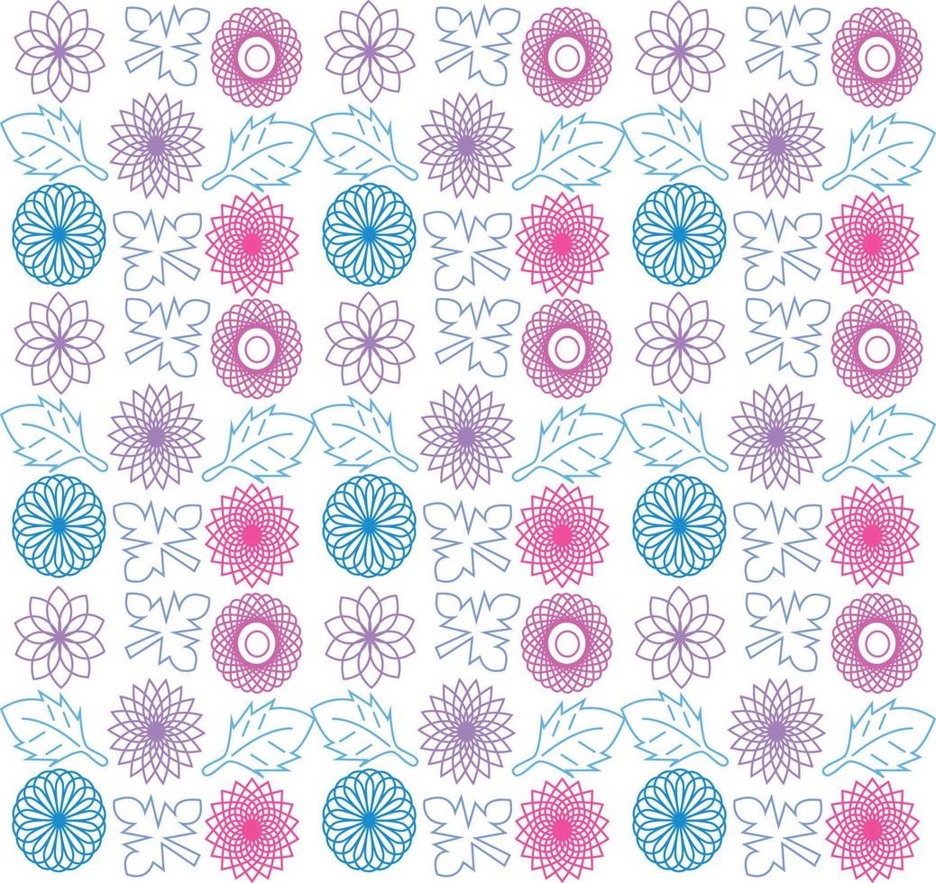 Colorful floral seamless pattern with abstract shape vector