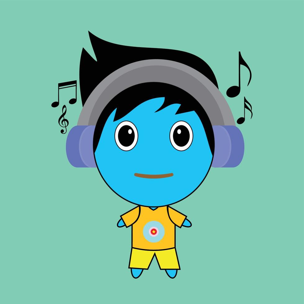 chico música personaje vector