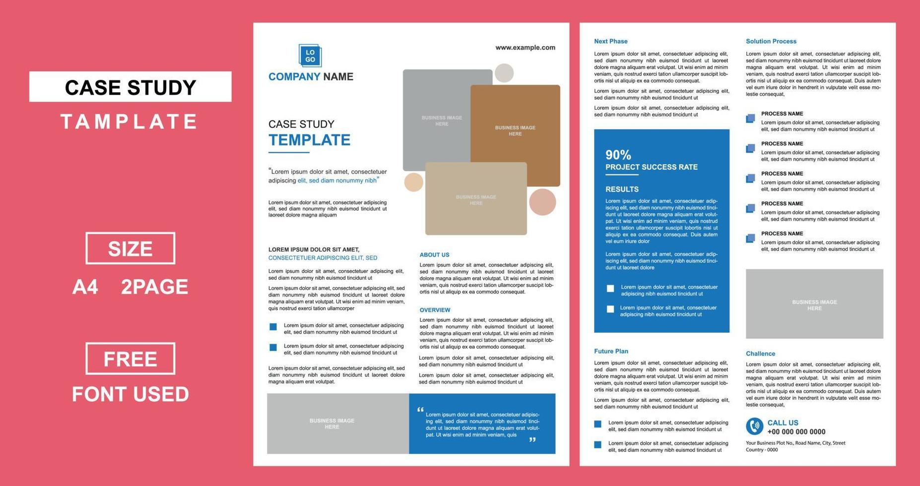 Business Case Study Template Design vector