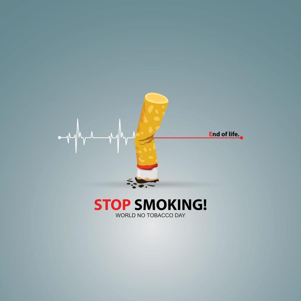 detener de fumar. mayo 31 mundo No tabaco día. No de fumar día conciencia. veneno de cigarrillo. vector. ilustración vector