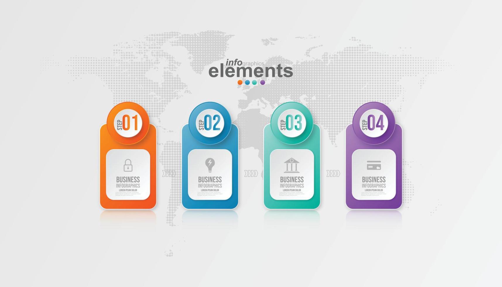 Business infographic circle shape four option, process or step for presentation. Can be used for presentations, workflow layout, banners and web design. Business concept with 4 options, steps, parts. vector