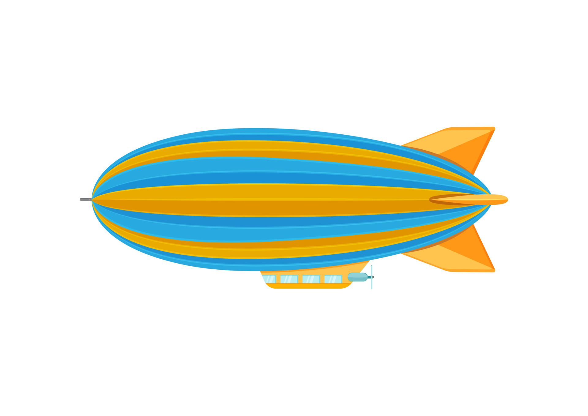 Colorful Airship Vector on White Background. Vector Illustration of