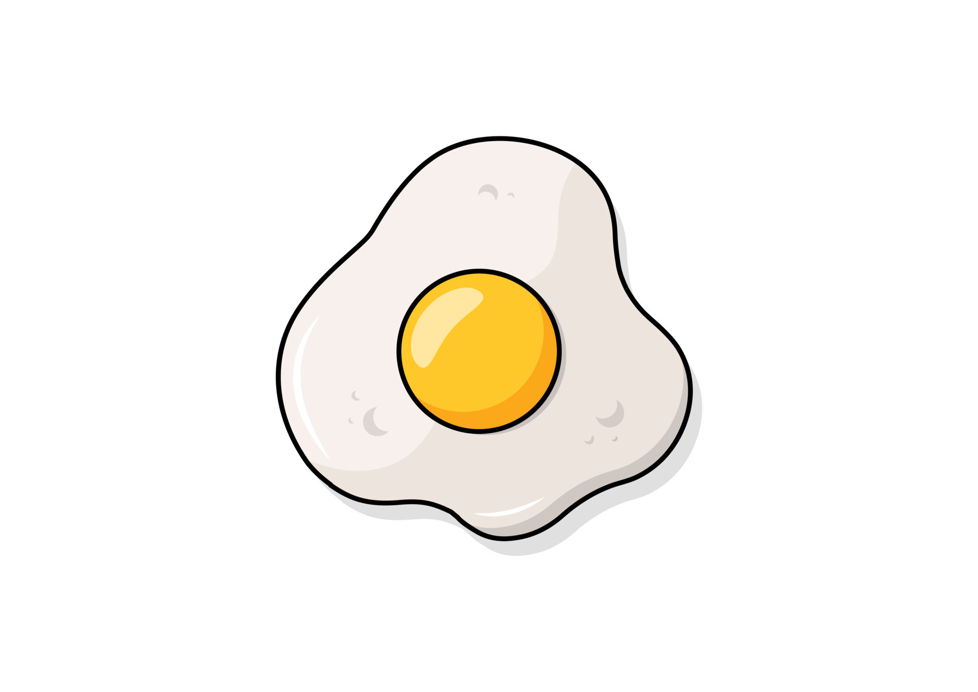 Fried Egg Vector Flat Design on White Background 21918718 Vector Art at