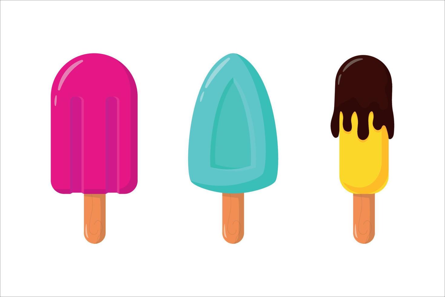 ice cream cone illustration design with various flavors and shapes vector