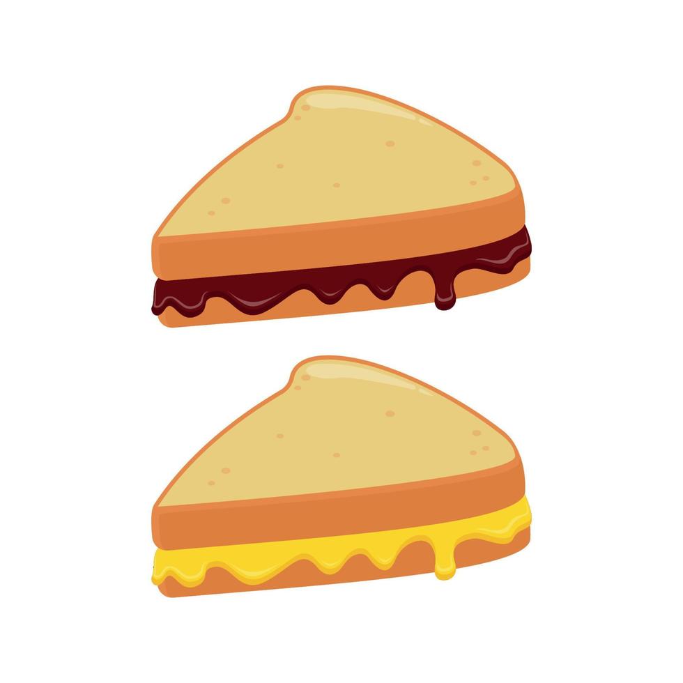 chocolate and cheese sandwich illustration design vector