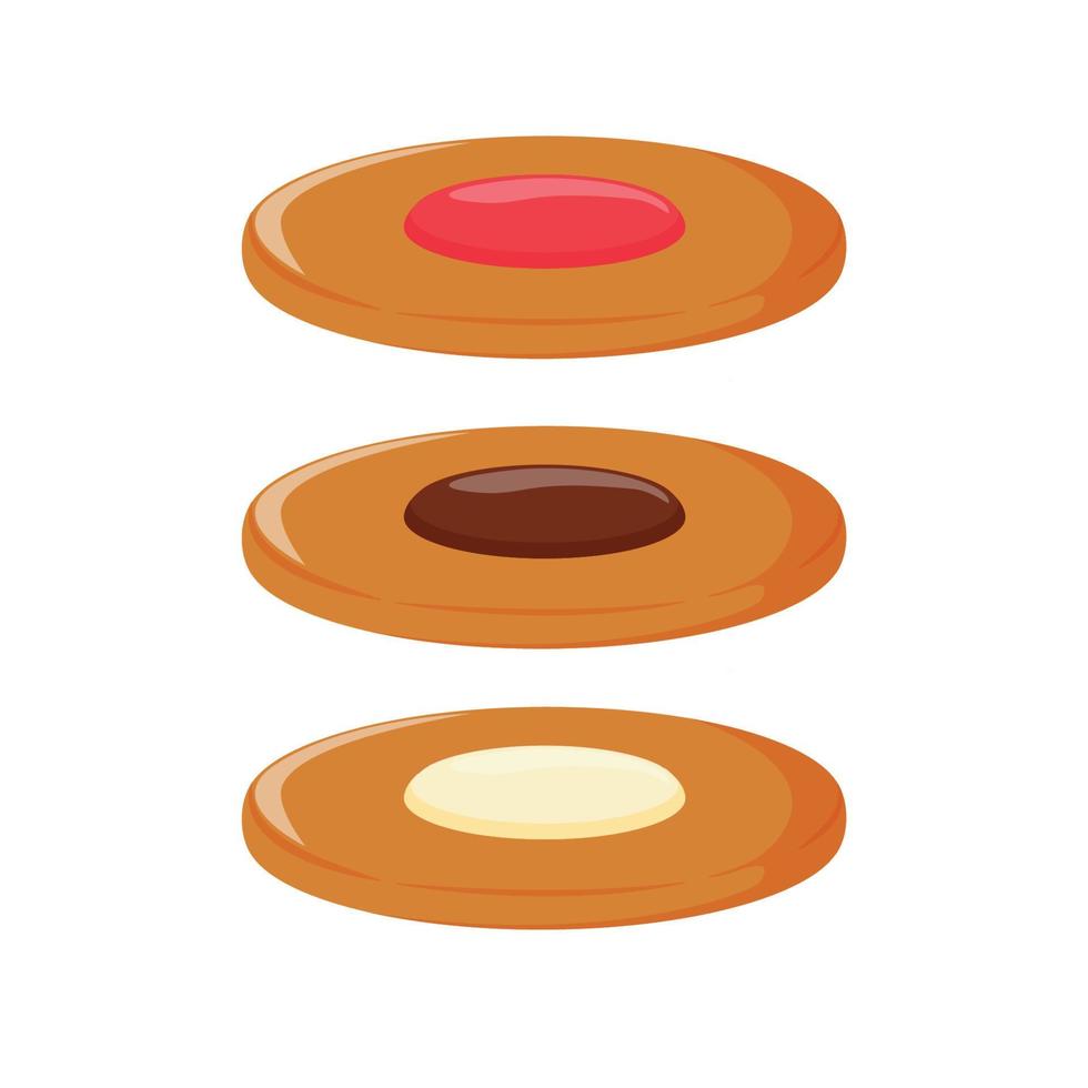 biscuit illustration design with cream of various flavors vector