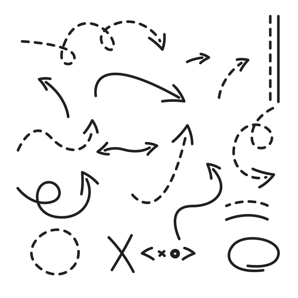 ilustración diseño mano dibujado dibujado flecha conjunto vector