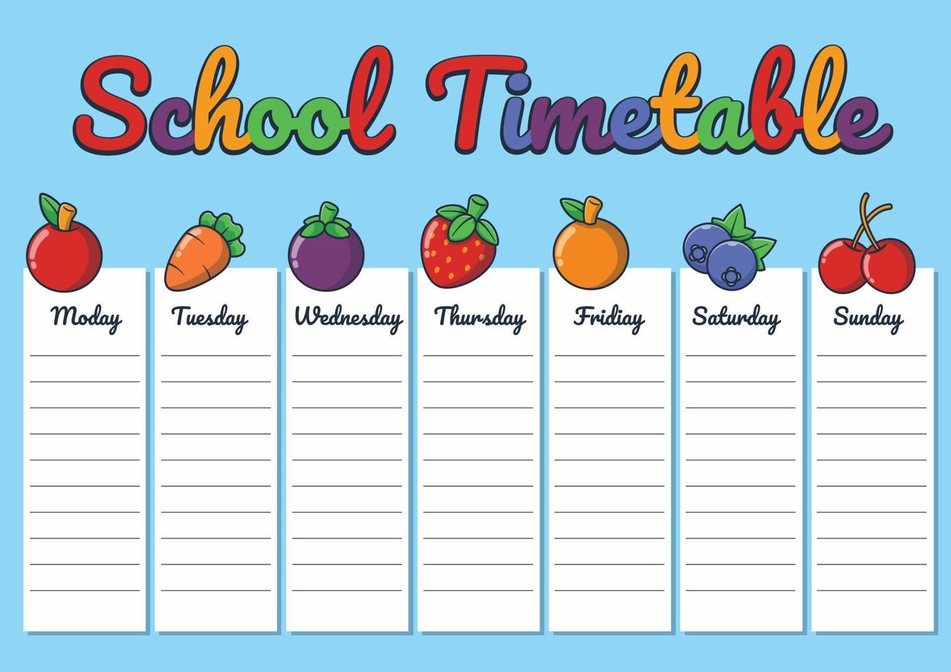 vector creative flat design back to school timetable 21918753 Vector Art at Vecteezy