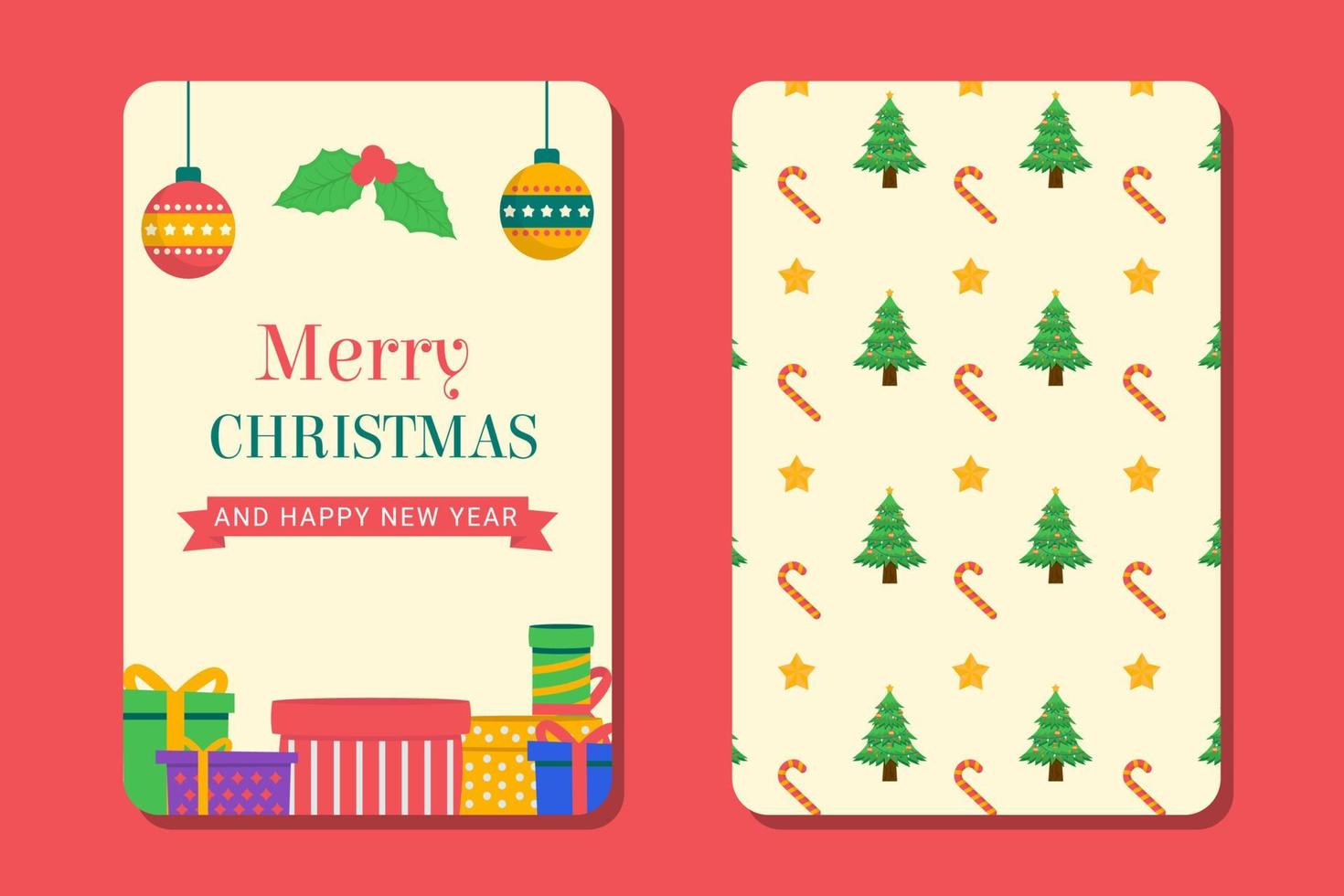 christmas themed simple greeting card illustration design vector