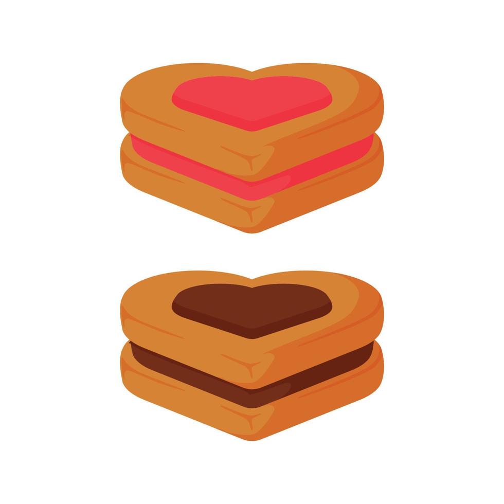 biscuit illustration design with cream of various flavors vector