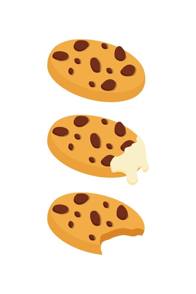 Cookie illustration design with chocochips vector