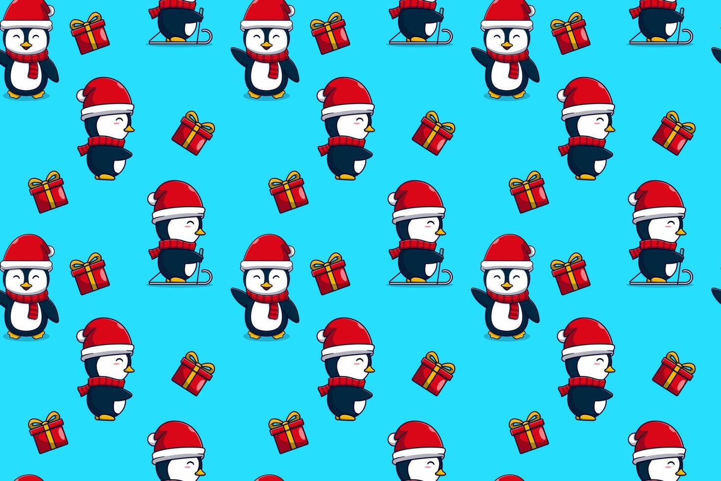 christmas penguin themed background vector illustration design