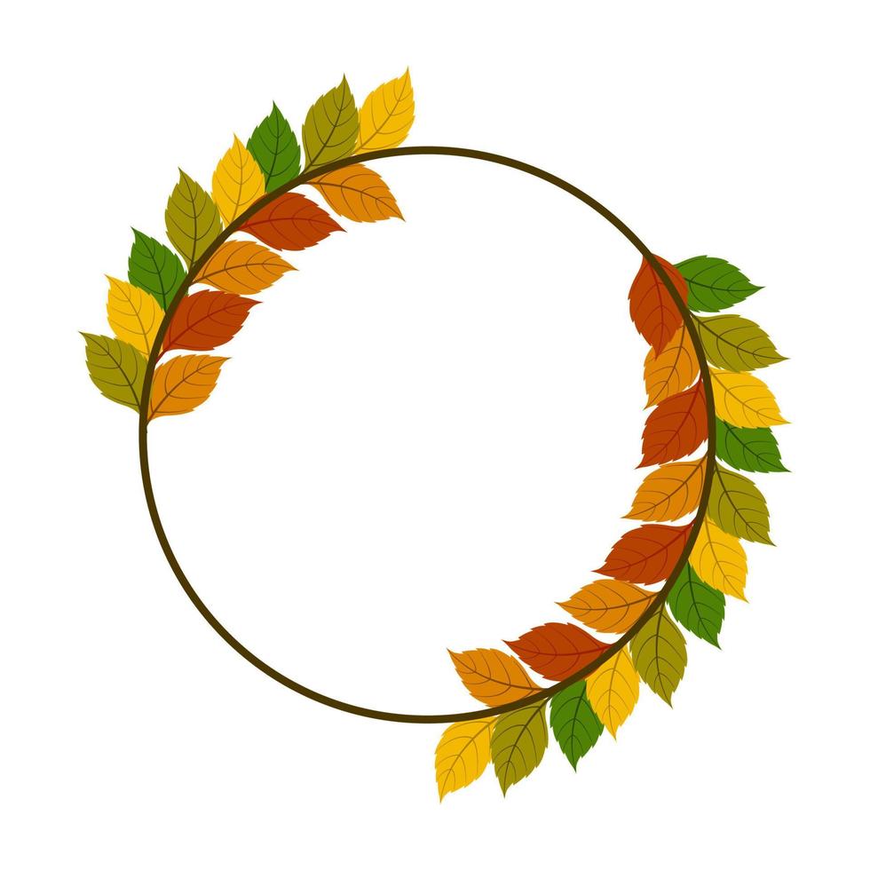 autumn leaf border design vector