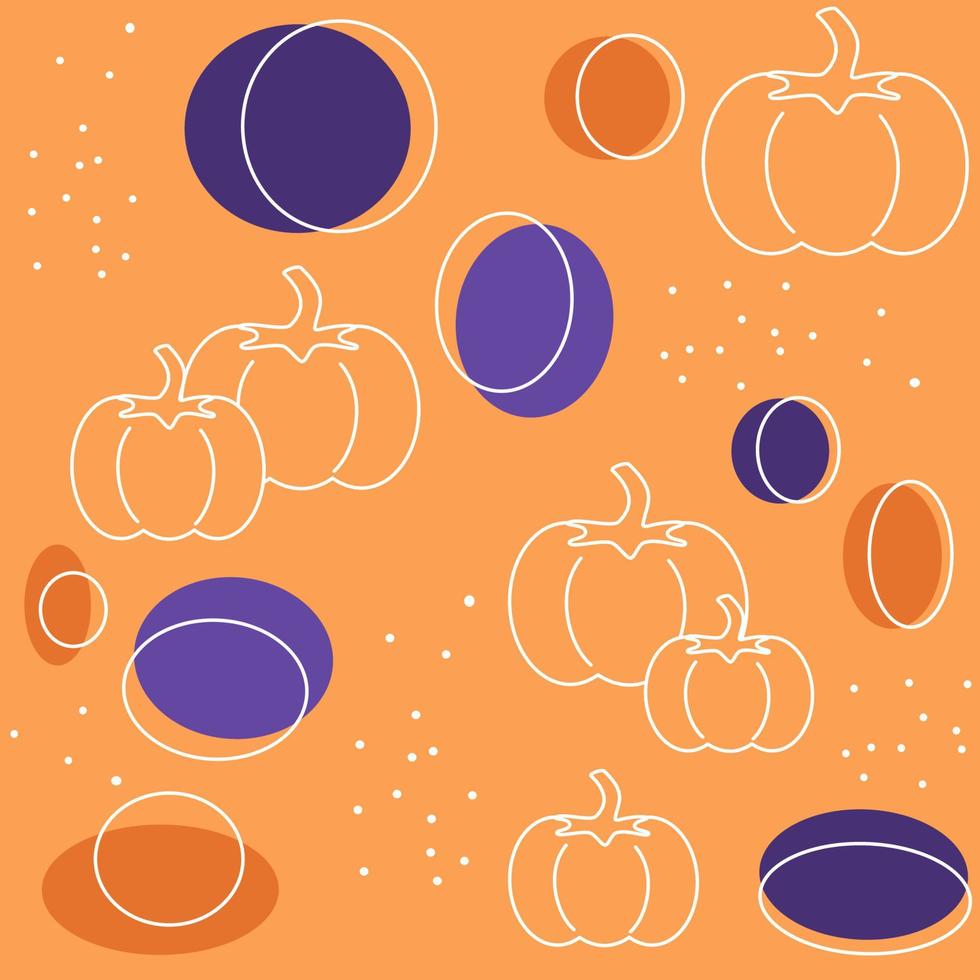 Colorful modern halloween seamless vector pattern background illustration with pumpkins and abstract geometric shapes