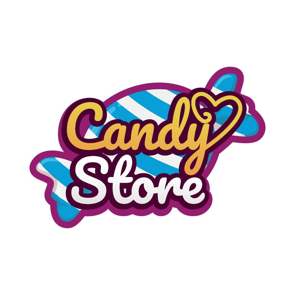 candy shop logo illustration design with candy ornament vector