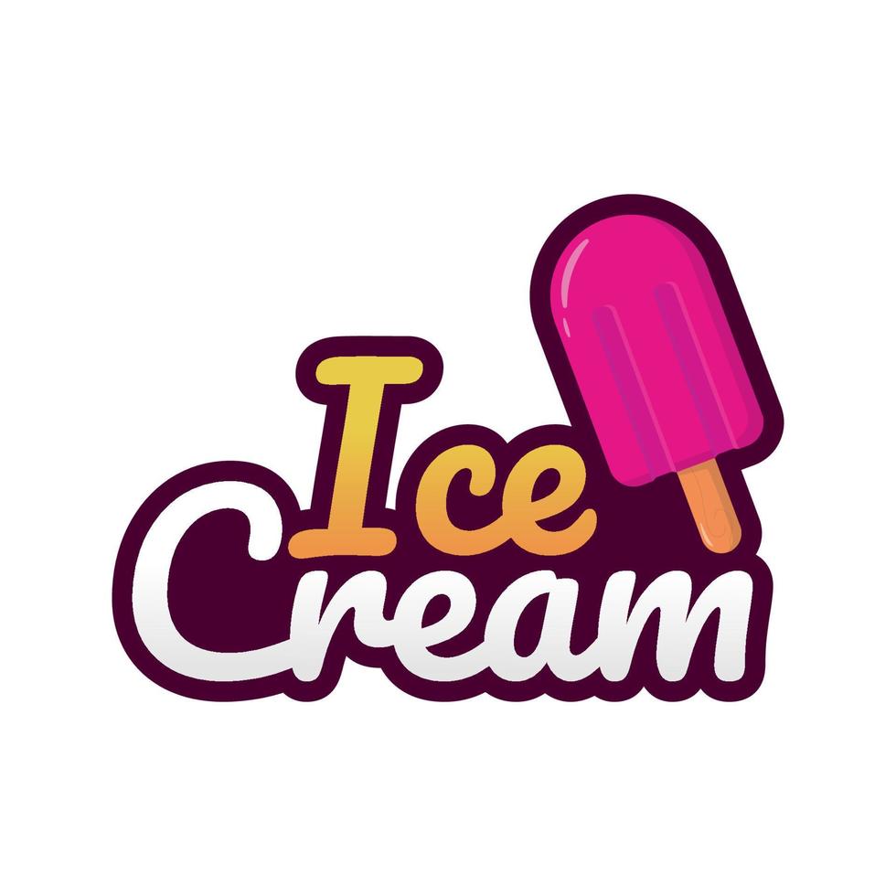 hielo crema logo ilustración diseño vector