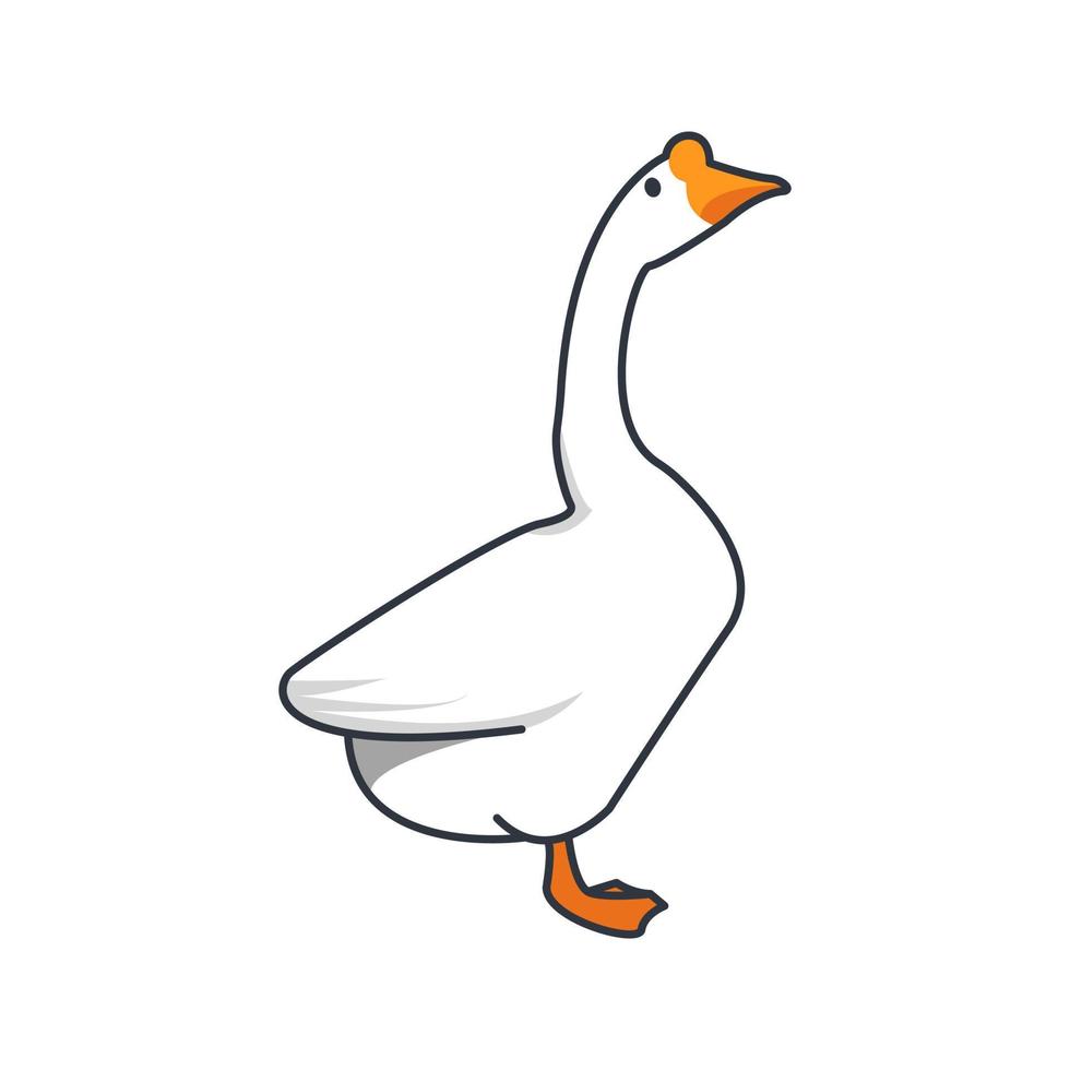 un muy detallado, hermosa blanco cisne ilustración diseño. aislado animal diseño. adecuado para aterrizaje páginas, pegatinas, libro cubre vector