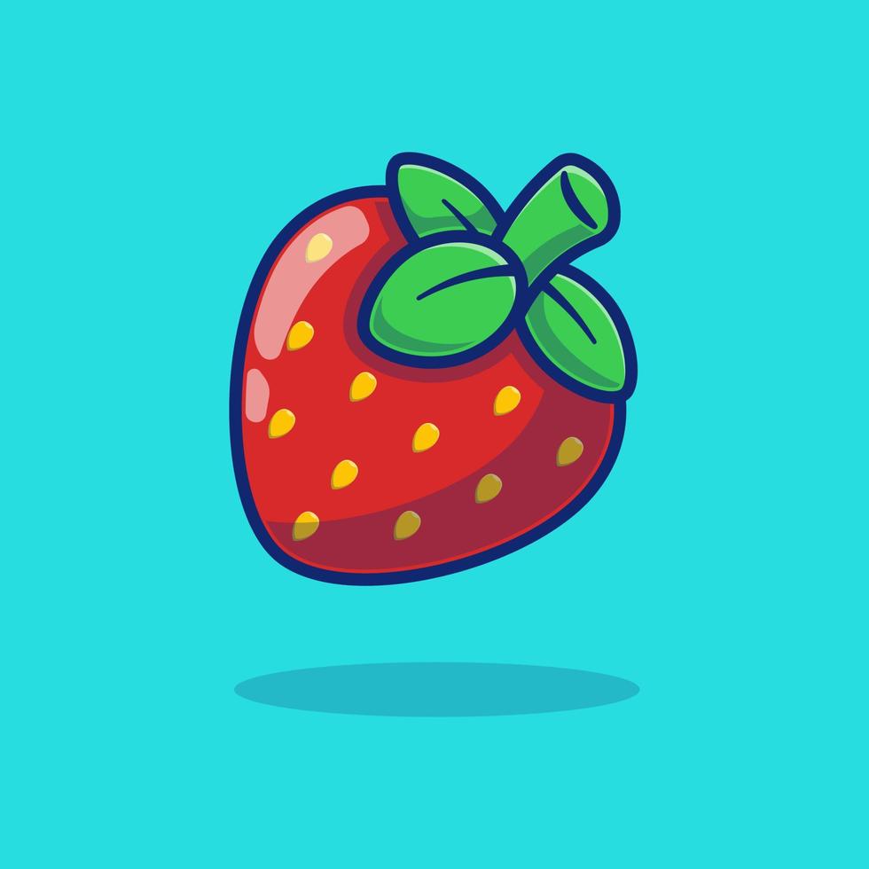 delicious fresh ripe strawberry fruit vector illustration design