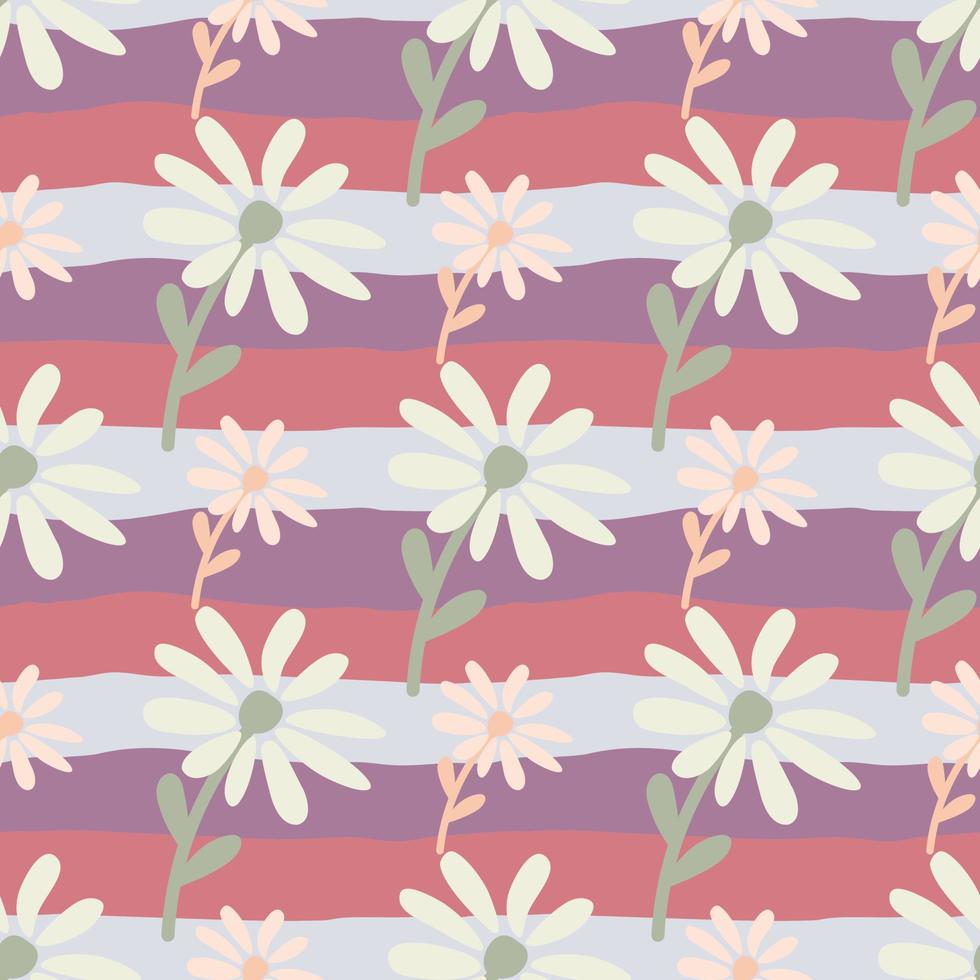 Doodle chamomile seamless pattern. Hand drawn ditsy print. Abstract floral ornament. Simple botanical backdrop. vector