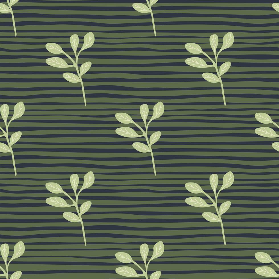 Simple branches with leaves seamless pattern. Organic endless background. Decorative forest leaf endless wallpaper. vector
