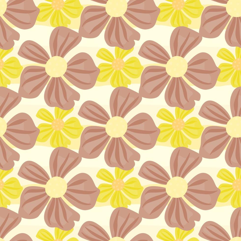 Abstract floral seamless pattern in simple style. Chamomile flower endless background. vector