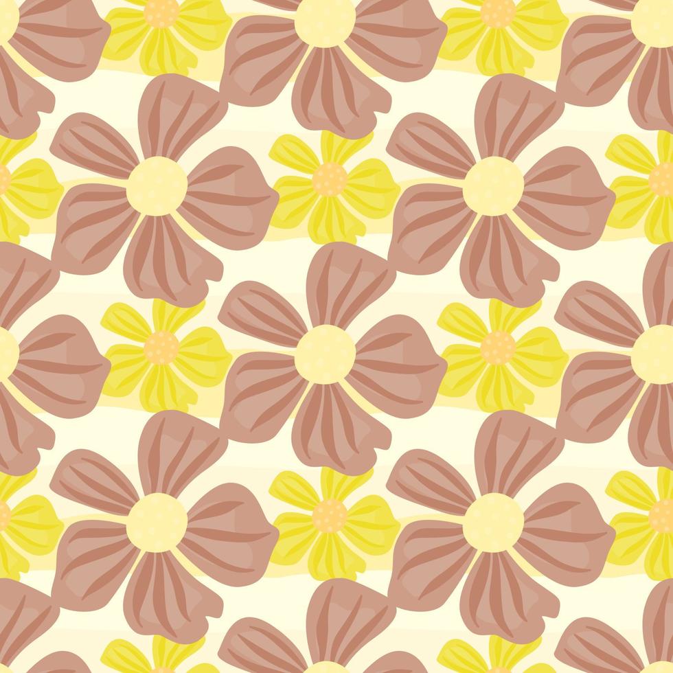 Abstract floral seamless pattern in simple style. Chamomile flower endless background. vector