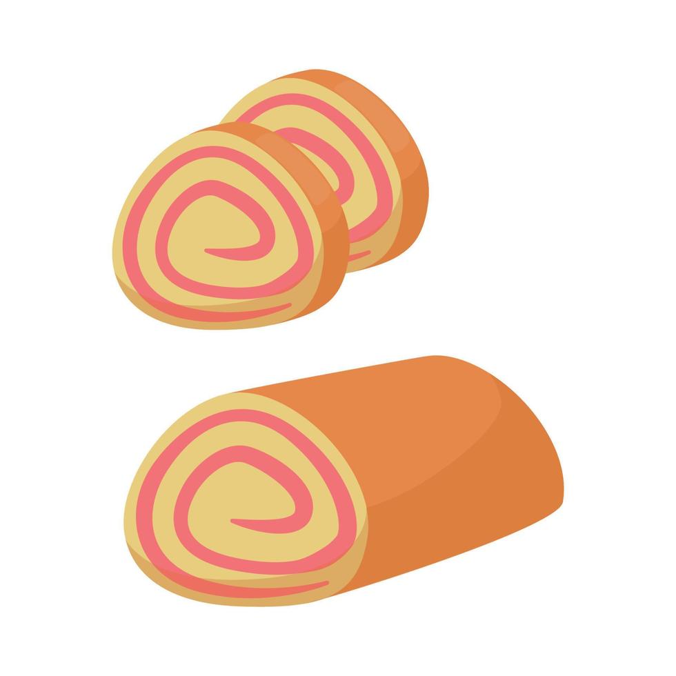 Rolled sponge cake illustration design vector