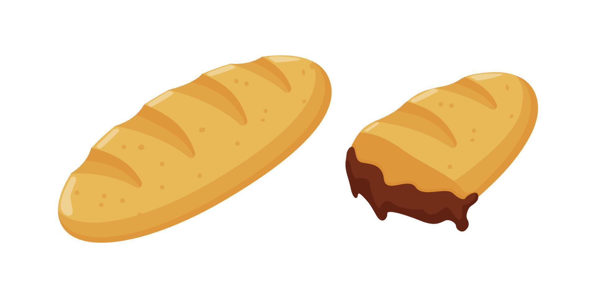 bread collection illustration design with chocolate topping vector