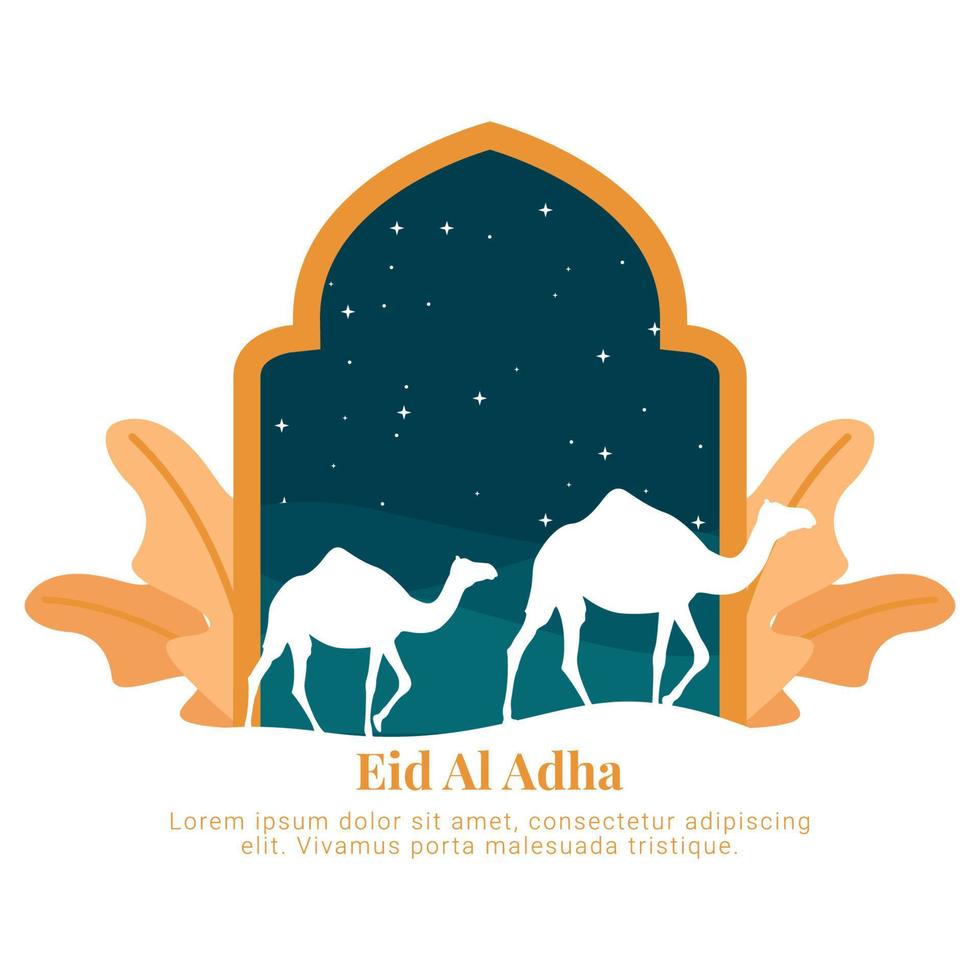 simple Eid Mubarak Illustration Background vector