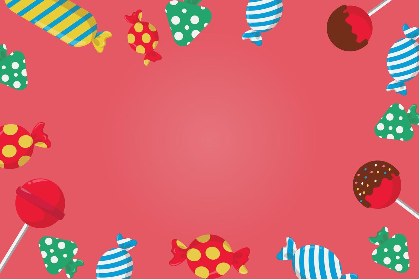 Candies background illustration design. candy frame vector