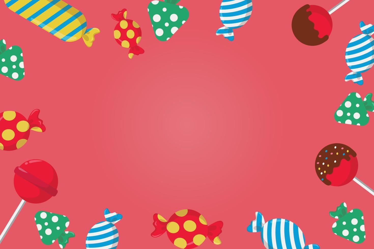 Candies background illustration design. candy frame vector