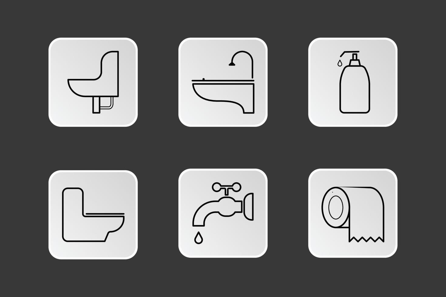 diseño ilustración plano diseño baño íconos conjunto vector