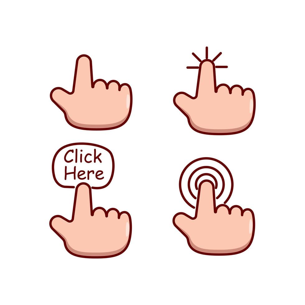 mano cursor conjunto vector ilustración diseño