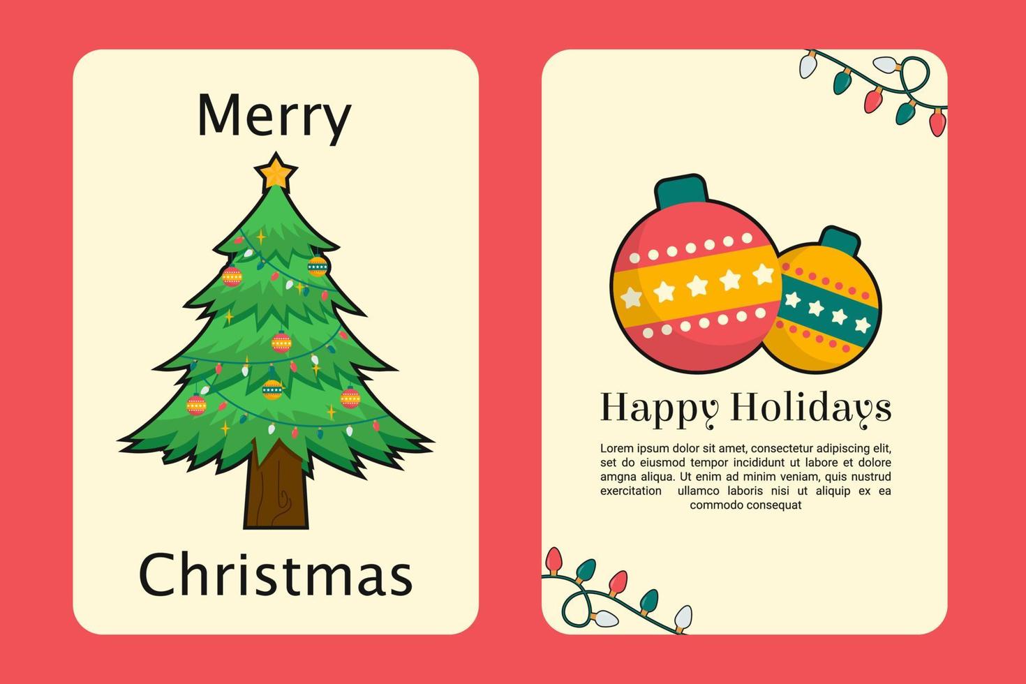 christmas themed simple greeting card illustration design vector